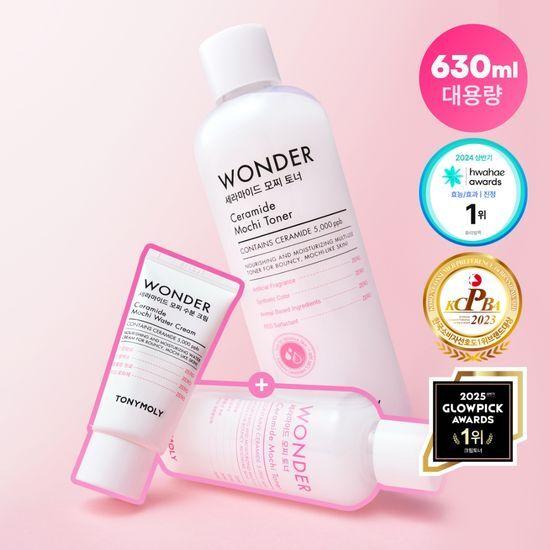 Tony Moly Wonder Ceramide Mochi Toner 500ml Promotion (+100ml + 30ml Cream)