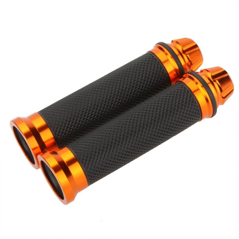 Karun Custom Aluminum Motorcycle Grip Bar End with Handle 22.2 Mm for Motorcycles (Deep Orange)