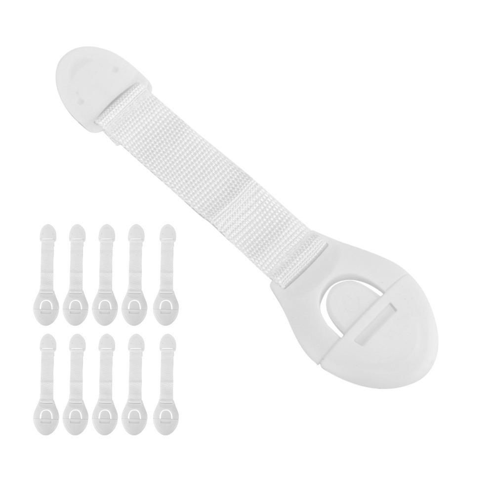 10 pcs Adjustable Length Pet Safety Lock White Fridge Door Buckle  Storage Furniture