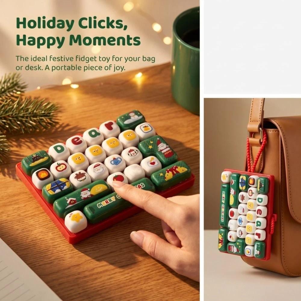 26 Key Decompression Button Toy Creative Style Christmas Keyboard Keychain Popular Pendant
