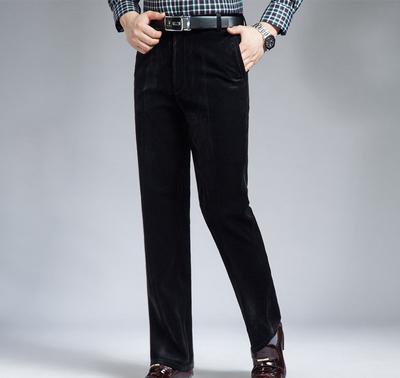 Pantaloni din cordon din velur pentru bărbați Pantaloni drepți elastici Pantaloni retro cu talie înaltă lejeră