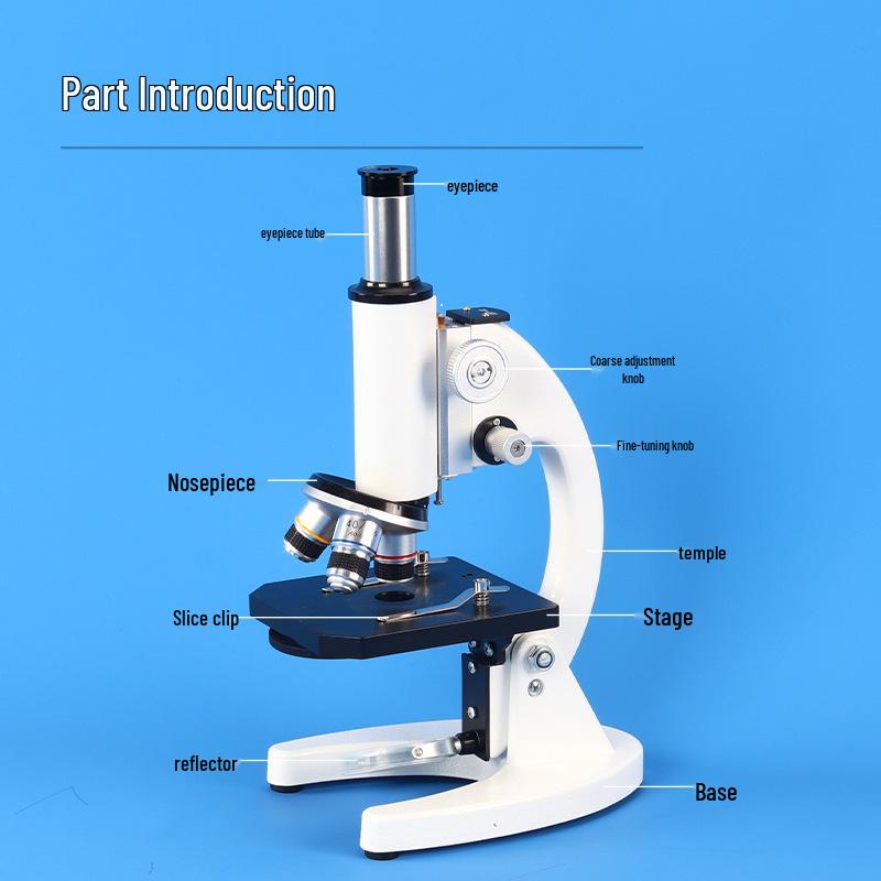 Středoškolský biologický mikroskopový set - 640x, 1000x, 1600x Zvětšení pro vědecké experimenty