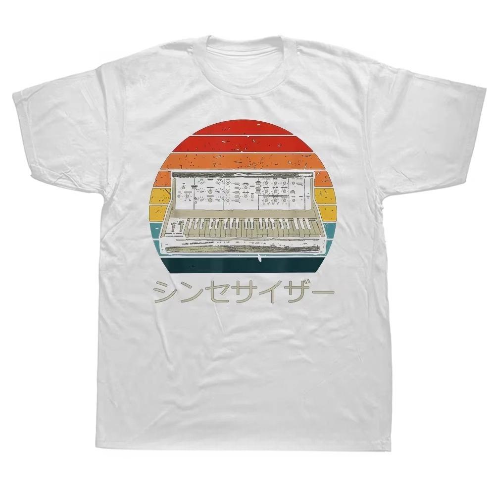 Electronic Musician Synthesizer Drum Machine Dj Vintage T Shirt Cotton Tshirt Fashion Japanese Analog Retro T-shirt Streetwear