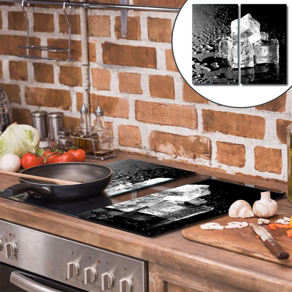 GLASS CUTTING BOARD 2x 30x52 ICE