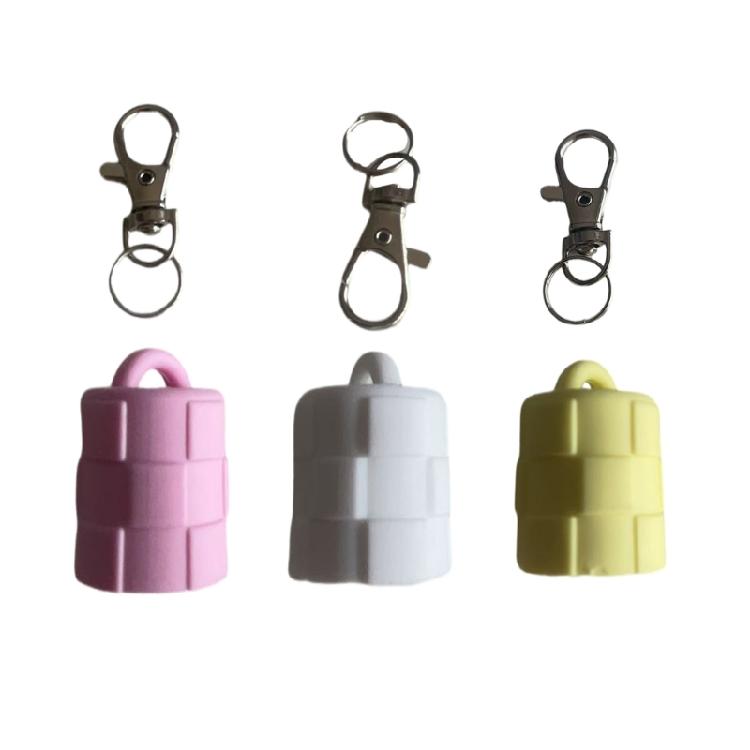 Fashionable Silicone Lipgloss Keychain Caps Compact Keyring Decors In 3 Stylish Color Variants Keychain Attachment