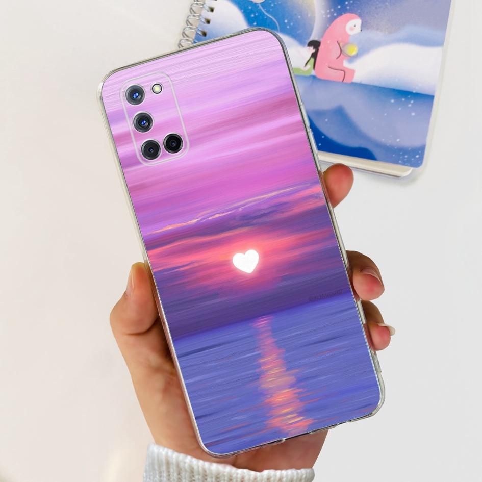 For OPPO A52 Case OPPOA52 CPH2069 A 52 Flower Phone Case Fashion Transparent Silicone Soft TPU Back Cover For OPPO A72 A92 Coque