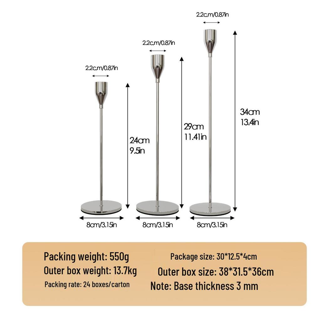 Golden Iron Candlestick Ornament for Romantic Candlelight Dinners - Creative Home Decoration Handicraft