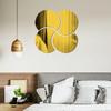 4pcs Semi-circle Mirror Wall Stickers Acrylic Decal DIY Self-adhesive Mirror Art Wall Decoration Office Background Wall Decor