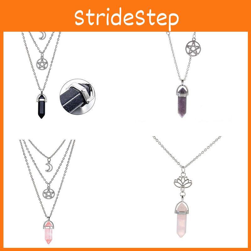 Fashionable Hexagonal Pendant Necklace With Alloy Design And Multilayer Style