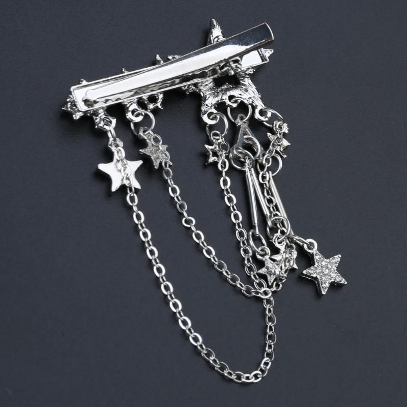 Punk Hair Clip for Women Girl Vintage Crystal Star Tassel Hairpins Harajuku Y2K Fashion Headwear Hair Jewelry Accessory