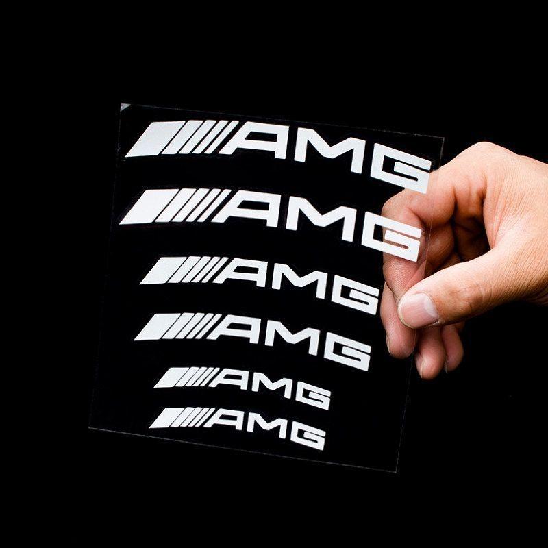 6pcs Car Brake Caliper Sticker Heat Resistant Decals For Mercedes Benz AMG W203 W206 W220 W205 W211 W212 W201 W210 W108 W168 W11