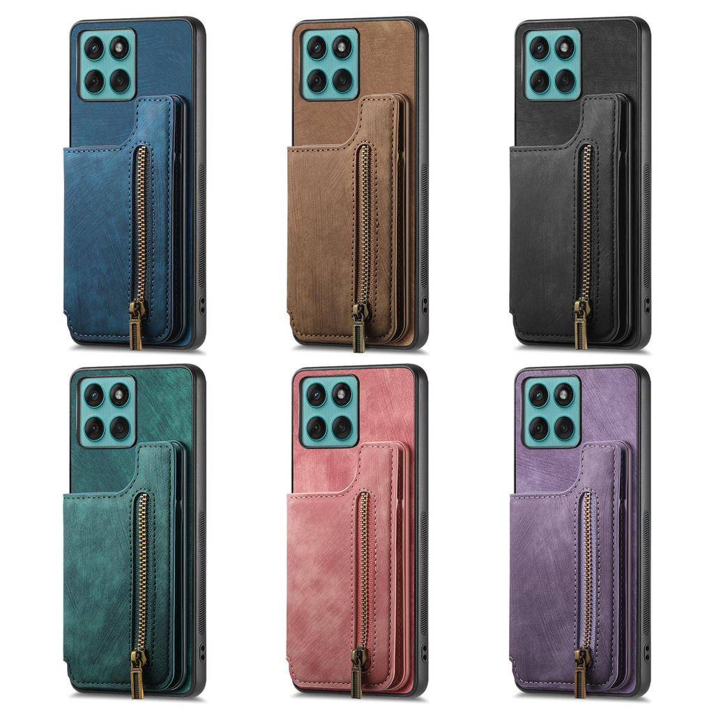 Crossbody Zipper Cards Solt Wallet Leather Case For MOTO G05 G15 Power Fusion Stylus 60 G35 G55 G85 Edge 60 Pro Free Bracket
