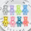 Colorful Resin Bear Pendant Keychain - Cartoon Sequin Design