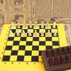 Antique Small Chess Leather Chess Board Characters Chess Game Resin Lifelike Chess Pieces For Parent-Child Entertainment