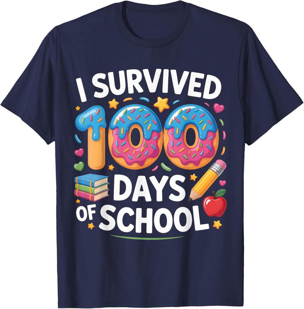 Funny School Ice Cream I Survived 100 Days of School Unisex T-Shirt