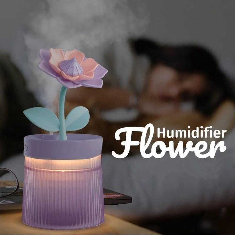 2026 Humidifier Portable USB Ultrasonic Colorful Cup Aroma Diffuser Cool Mist Maker Flower Air Humidifier Purifier With Light