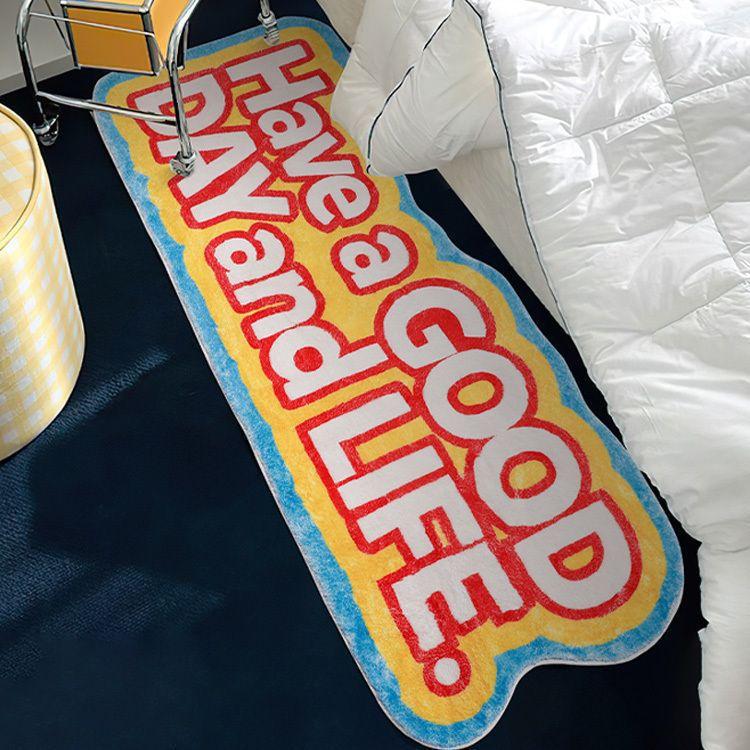 

Ins Wind Room Entry Plush Dirt Устойчивый к грязи бытовой трендовый ковер спальня цветные буквы кровать одеяло простой коврик для ног 40 * 120CM [crystal velvet]