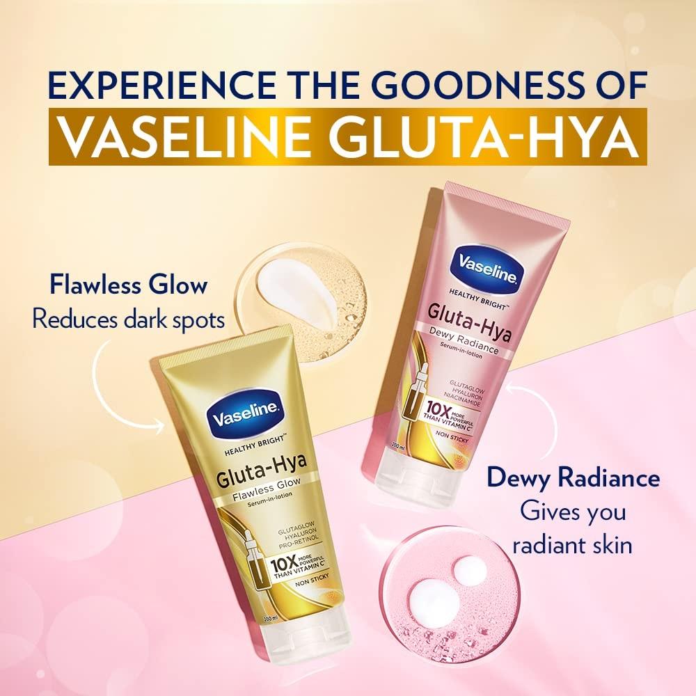 2 x Vaseline Healthy Bright Gluta-Hya UV-Lotion, makelloser Glow, Körperlotion, 300 ml