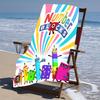 Beach Towel with Number block Pattern - soft,absorbent,machine washable Lightweight&Modern,swimming,Travel Essentials