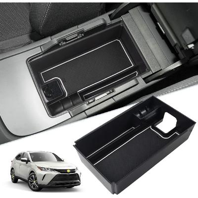 (Update) 2021 2022 2023 2024 Toyota Venza Center Console Organizer 2022 2023 2024 Toyota Venza Accessories ABS Black Materials Tray Armrest Secondary