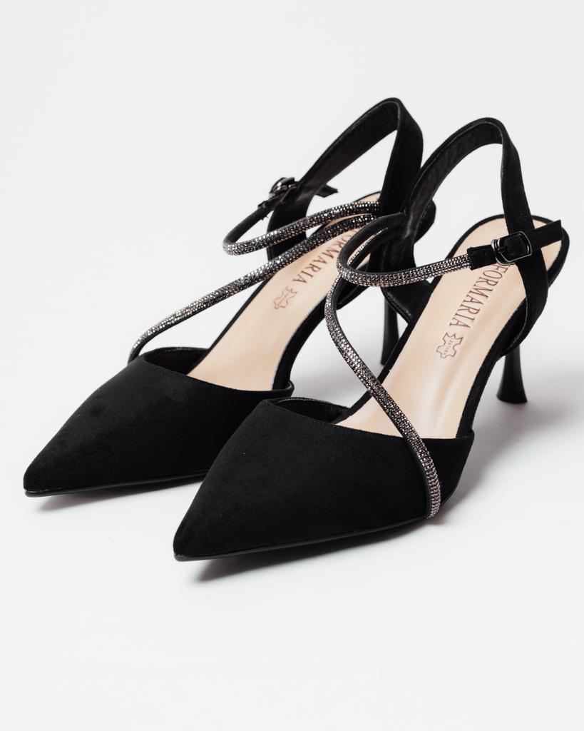 Босоножки на шпильке Aiformaria 3476 36 черные замша