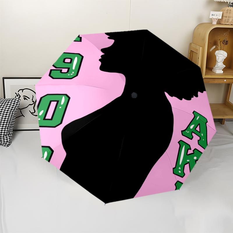 AKA Theme Automatic Umbrella, Lightweight & Portable, 8 Rib, Perfect for Outdoor Travel, Birthdays, Christmas, Gifts.