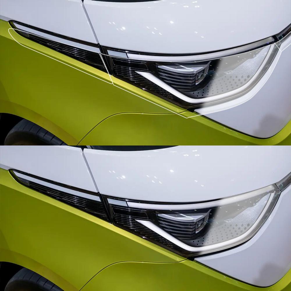 For Volkswagen ID. Buzz 2026-2026 Smoke Black Car Headlight Protective Film TPU PPF Pre Cut Anti-Scratch Headlight Vinyl Film