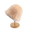 Mink hat women's autumn and winter casual warmth thickened mink basin hat top hat fur hat versatile adult hat