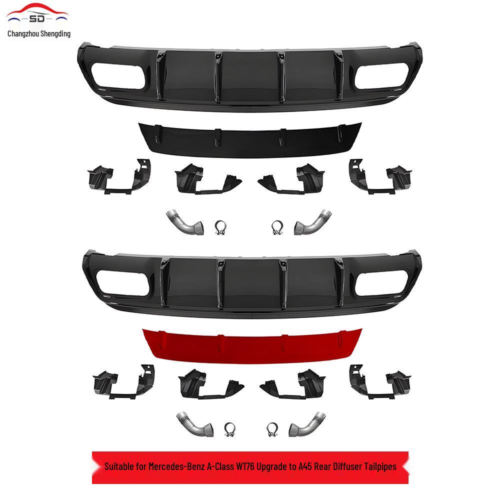 Mercedes-Benz A-Class W176 (13-18) A45 Rear Diffuser Tailpipes Upgrade with Quality Assurance