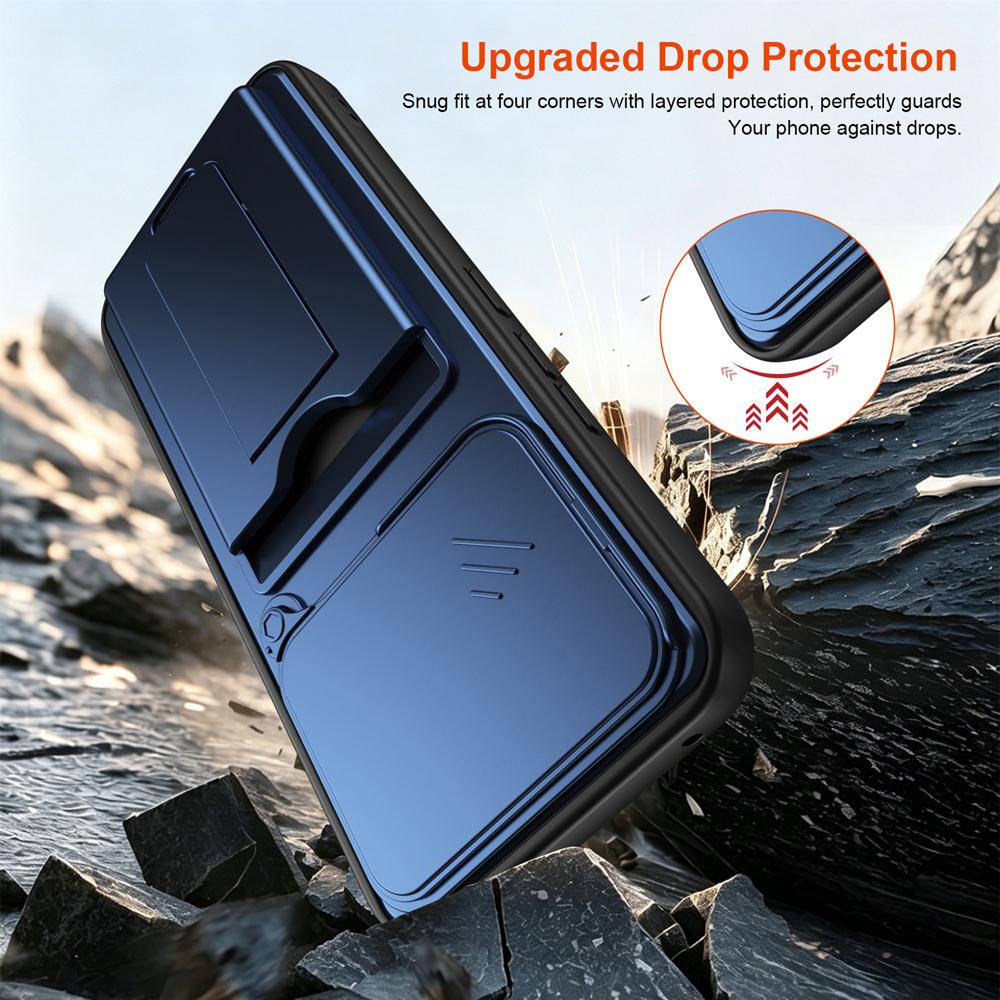 KEYSION Card Slot Holder Bag Phone Case for Nothing Phone 4A Pro Slide Camera Protection Upright Kickstand Shockproof Cover