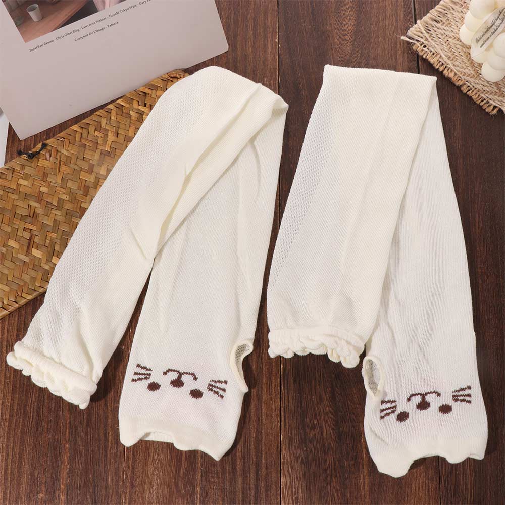 Fingerless Kitty Paw Arm Sleeves UV Protection Cat Oversleeve Cute Cat Claw Arm Cover  JK