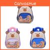 Kids School Backpack With Cartoon Capybara Design And Breathable Nylon Material For Little Learners