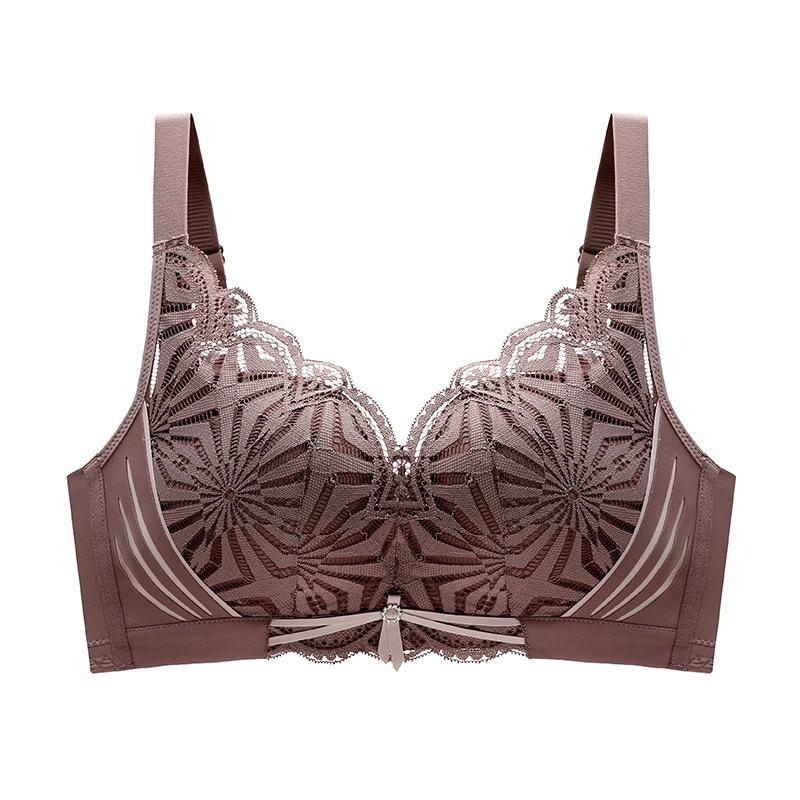 Silk Lingerie for Women Without Steel Rings Gathered and Gathered with Complementary Breasts Anti Sagging Adjustable Lace Latex Bra