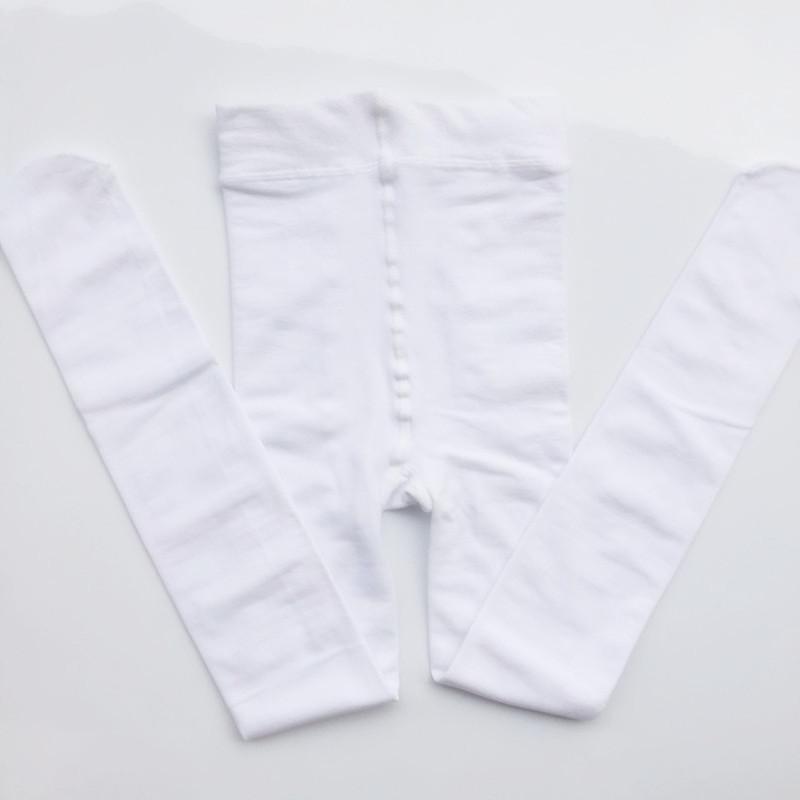 Children's White Velvet 800D Dance Pantyhose - Winter Exercise Socks for Girls