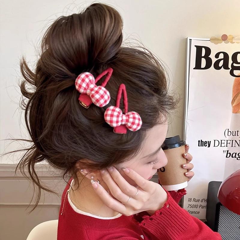 Cute Plaid Bow Hair Clip for Women - 2025 New Hairpin