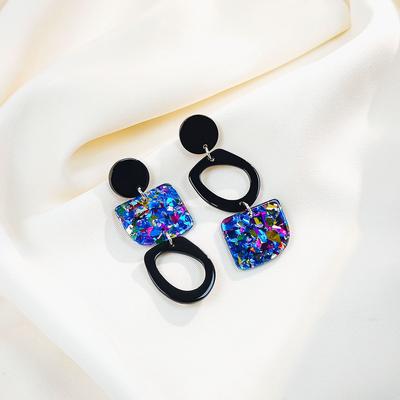 Extraordinary Geometric Irregular Acrylic Earrings, Perfect for Parties and Vacations
