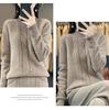 Chunky Knit Cable Wool Sweater - Half-High Neck, Textured, Elegant Autumn/Winter Outerwear