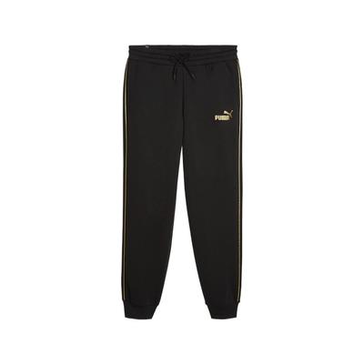 Essentials Minimal Gold Tape Fashion Versatile Comfortable Casual Knit Sports Pants Women Bottoms Black 685296-01