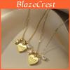 Elegant Stainless Steel Heart Necklace Pendant For Moms Featuring 18k Plating Ideal For Valentine's Day Gifts