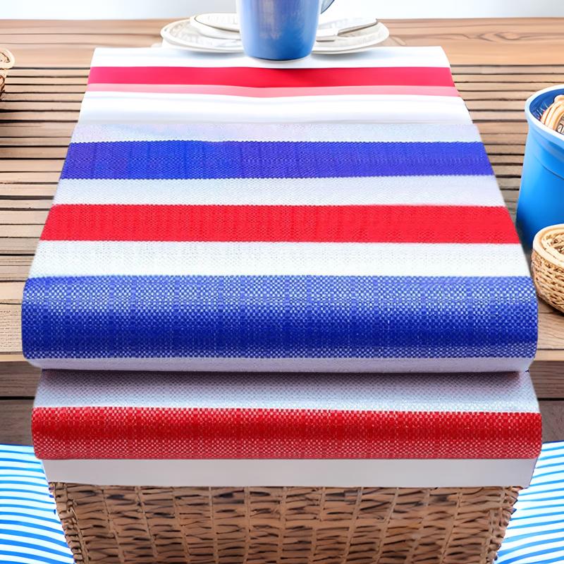 Heavy-Duty Striped Waterproof Tarpaulin
