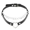 DIEZI Punk Black Lace Leather Choker Torques Necklace For Women Men Harajuku Gothic Sexy Cirle Heart Collar Necklace Jewelry