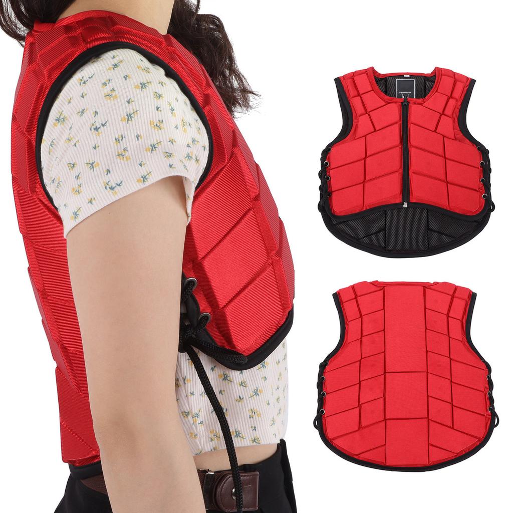 Gilet Equitazione Bambini Imbottito in Schiuma Sicurezza Protezione Equitazione Protezione Corpo RossoCM