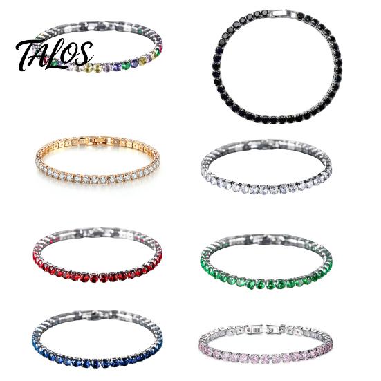 Bracciale Statement Versatile 2MM Tennis per Donne Ragazze Teen, Bracciale Colorato con Zirconia Cubica per Tutti i Giorni, Impilabile Scintillante con Strass Quadrati