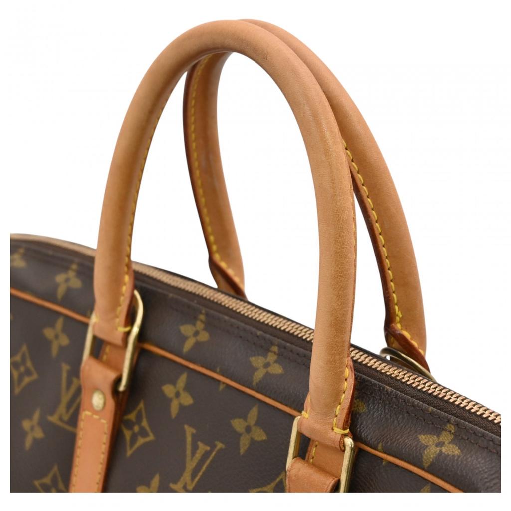 Auth LOUIS VUITTON Monogram Porte Documents Voyage Briefcase Brown Canvas lv6636nb