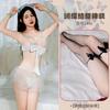 Sexy Lingerie Sexy Sweet Hollow Perspective Seduction Maid Dress Lace-up Bow Character Uniform Set