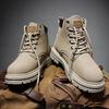 Men's 2025 Autumn Desert Combat Boots High Top Waterproof Work Shoes British Style Leather Outdoor Ankle Boots Comfortable