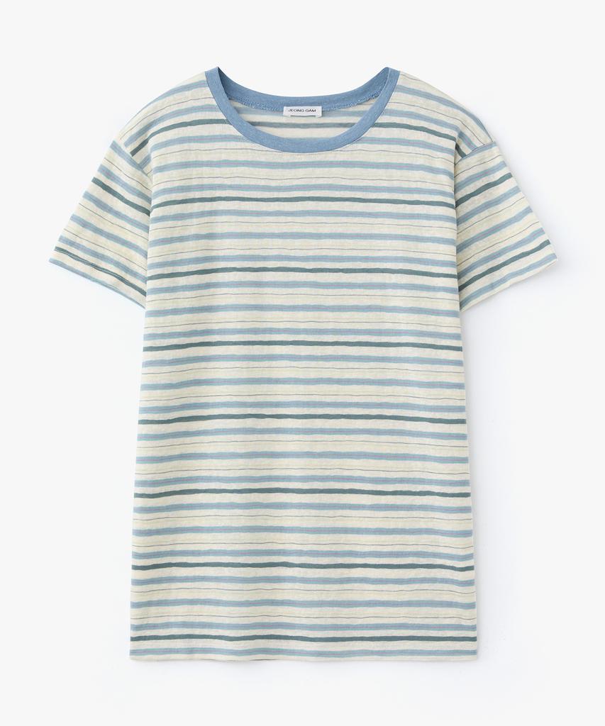 Jeonggamseutyudio Rayon Blend Stripe Tee_3 Color
