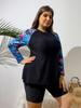 2024 Women's Plus Size Long-Sleeve Split Tankini Surf Swimsuit