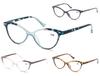 MODFANS Lady Cat Eye Reading Glasses ladies Spring Hinge Lightweight Presbyopic Readers Eyeglasses with Diopter +0.5 to +4.0