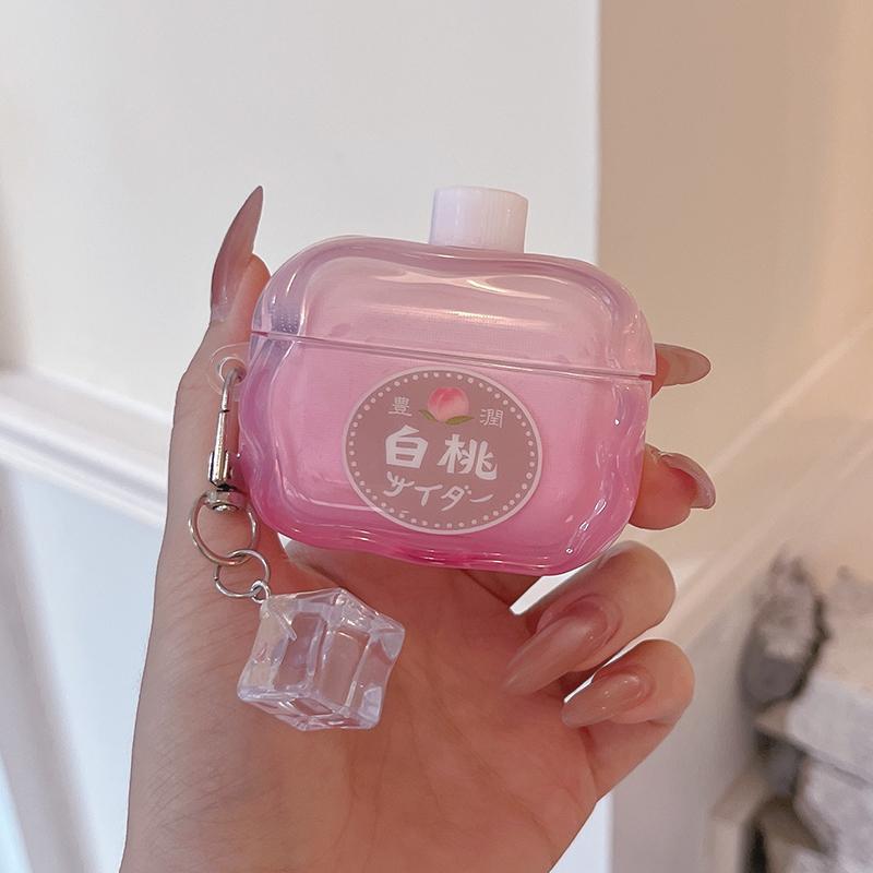 Kawaii Watermelon Peach Juice Earphone Case For Airpods Pro 3 4 2 Cover Silicone Headphone Cases Cute For Airpod 4 Generation